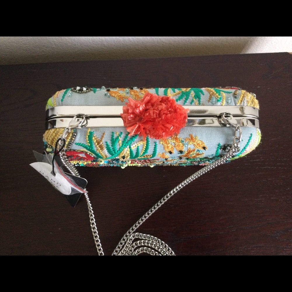 SOLD! NWT Zara Hand Made Embellished Clutch Box MINAUDIÈRE Bag - Picture 6 of 17